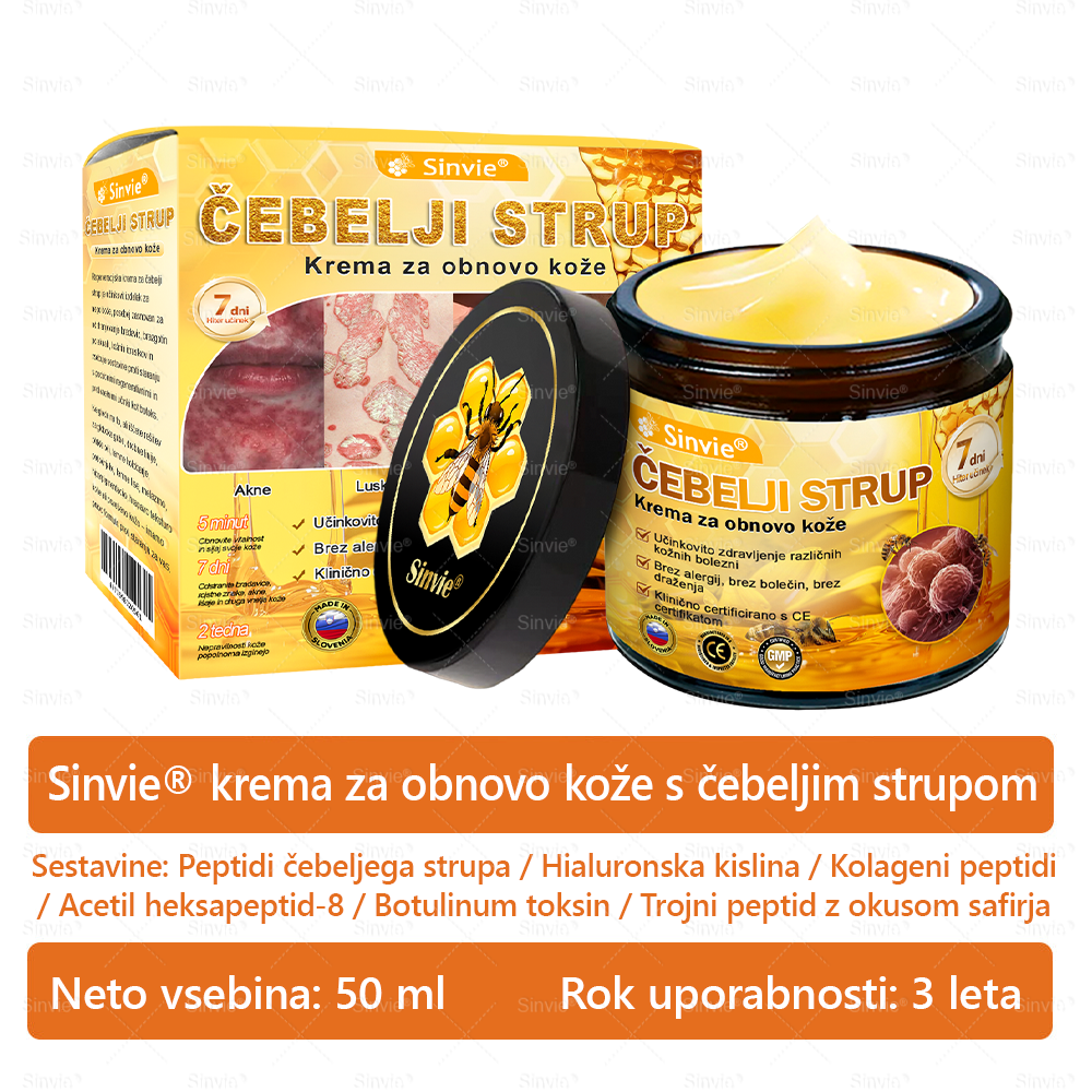 👩‍⚕️👩‍⚕️Sinvie® krema s čebeljim strupom | 50 ml | Profesionalna formula za nego in obnovo kože